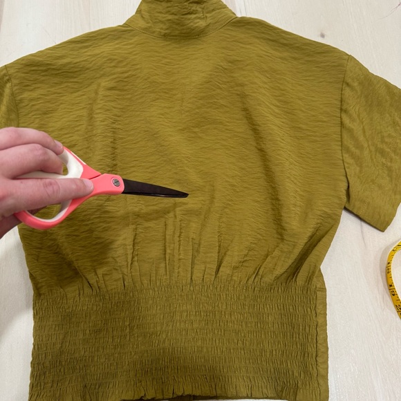 Madewell Drapey Banded-Bottom Button-Down Top Women's XS Spiced Olive - Picture 14 of 15